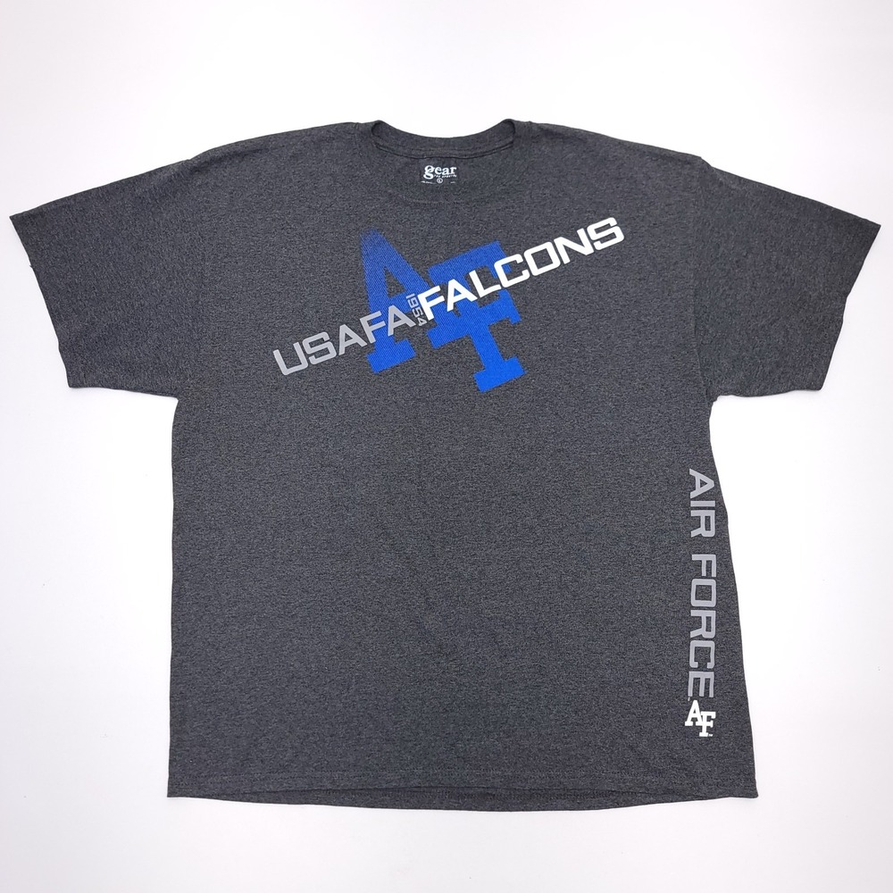Air Force Falcons T Shirt Mens Large Gray Front Graphics AF